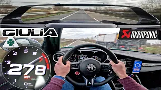 ALFA ROMEO GIULIA Q *AKRAPOVIC* on AUTOBAHN