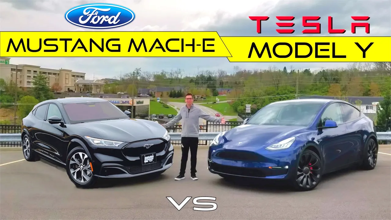 BEST ELECTRIC SUV! -- 2021 Ford Mustang Mach-E vs. Tesla Model Y: Comparison