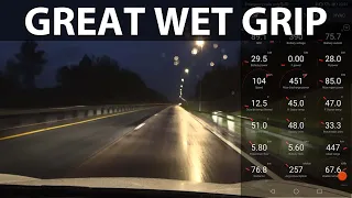 Tesla Model 3 Performance acceleration, wet braking and noise