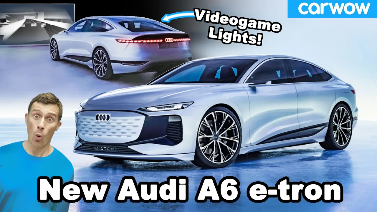New Audi A6 e-tron - you can play video games using its headlights!?!