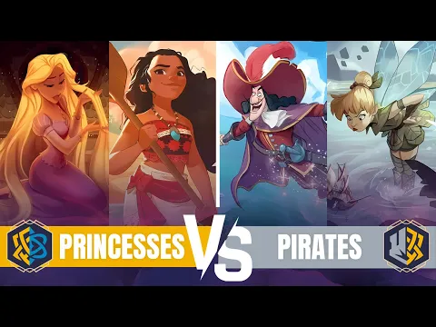 Princesses 👸 (Amber/Sapphire) VS Pirates ☠️ (Steel/Amber) - Disney Lorcana TCG IRL Gameplay