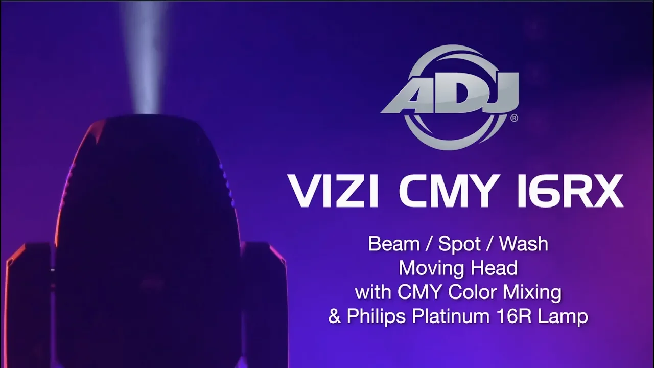 Product video thumbnail for ADJ American DJ Vizi CMY 16RX Hybrid Spot Beam Wash Moving Head