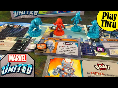 MARVEL UNITED Solo Play with Captain Marvel, Hulk & Iron Man vs Ultron