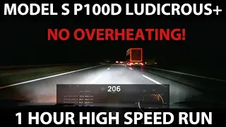 Model S P100DL driving 200 km/h, 125 mph over 1 hour
