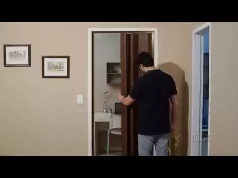 Porta Sanfonada Decorada Plástico PVC Branco 2,10x0,72m BCF