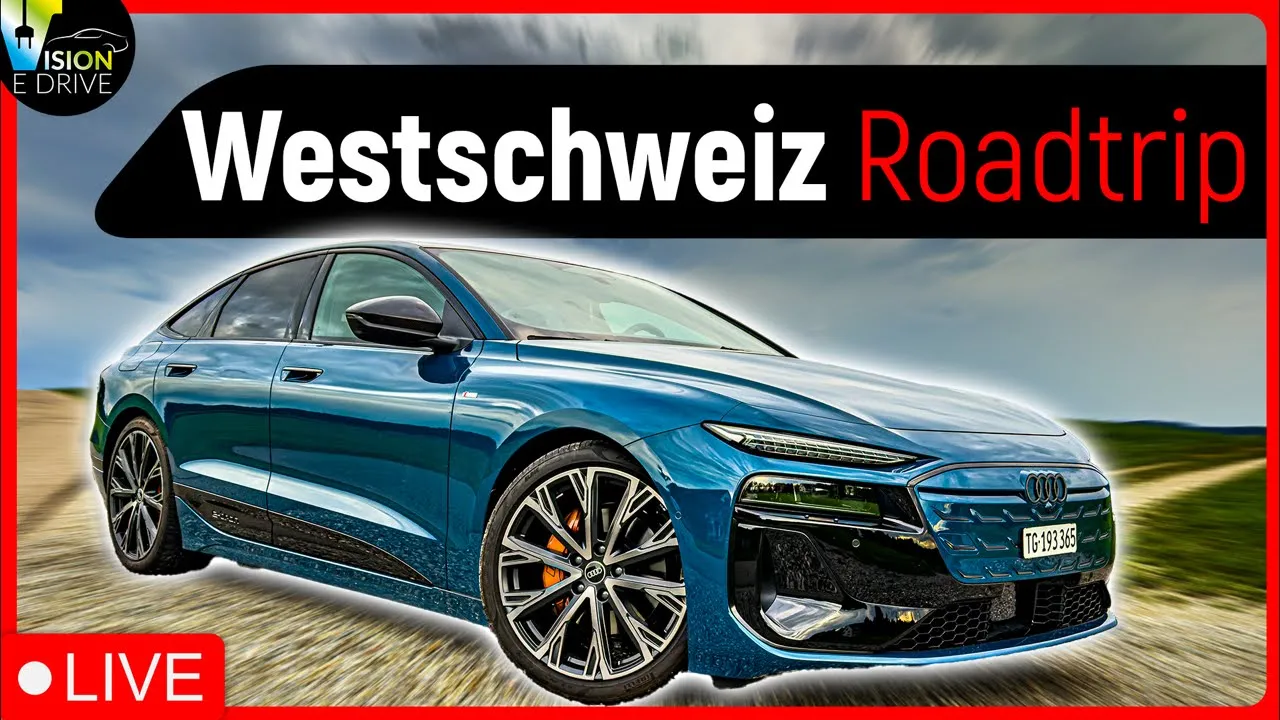 LIVE aus dem Audi A6 e-tron - Roadtrip in die Westschweiz