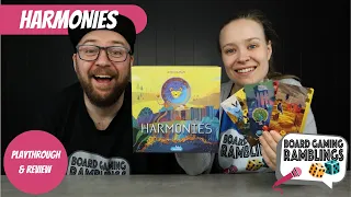 Harmonies - 2 Player Playthrough & Board Game Review