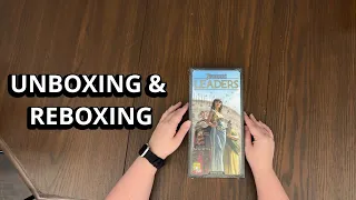 7 Wonders: Leaders Expansion - Unboxing and Reboxing - What's in the Box?