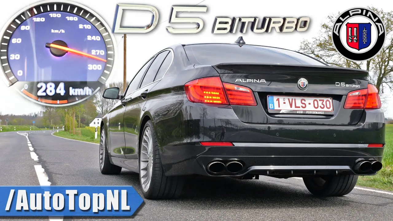 Alpina D5 BiTurbo *Crazy Turbo Sound* 0-284 Acceleration & POV by AutoTopNL