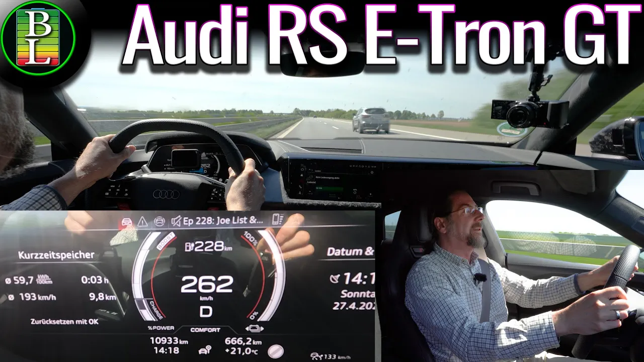 Audi RS E-Tron GT performance - Driving the topspeed 250 km/h without stress