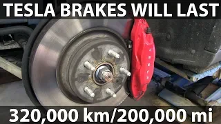 Tesla brakes last for 320k km/200k mi