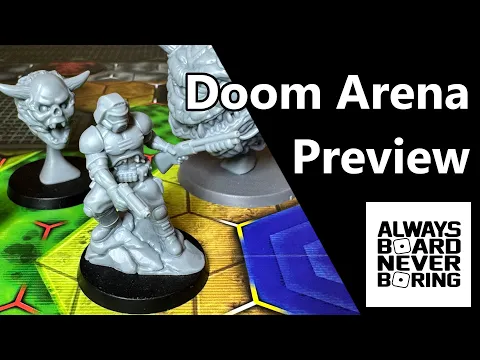 Doom Arena Board Game Preview | Rip & Tear Action from Modiphius Coming to Kickstarter | Sponsored