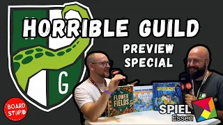 Horrible Guild Special! Railroad Tiles, Flower Fields, Spotlight, Board Game Previews Spiel 24