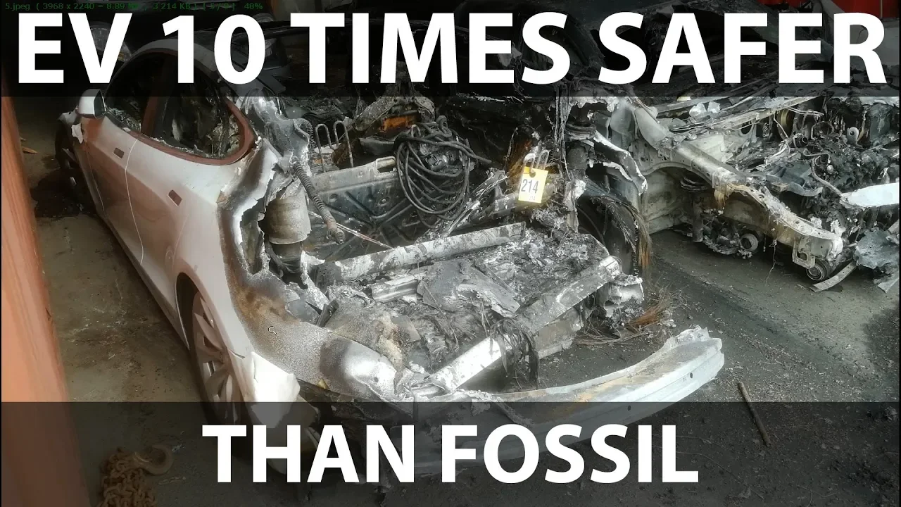 Tesla was set on fire but the battery didn't burn