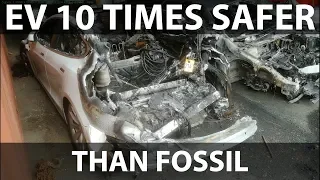 Tesla was set on fire but the battery didn't burn