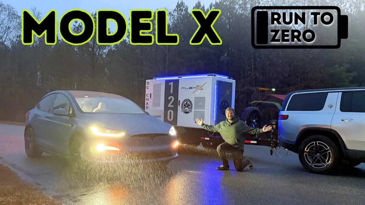 Driving Tesla Model X Until It Runs Out Of Charge! Tesla Put So Much Juice Below 0%