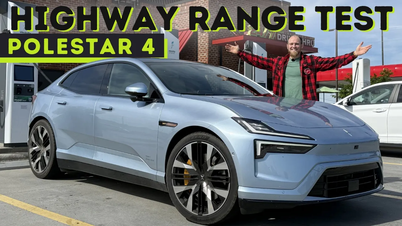 Polestar 4 Dual Motor Performance 70-MPH Highway Range Test – Driven To 0%!