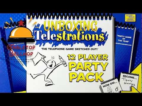 Telestrations 12 Player Party Pack Unboxing, this edition allows for More Players and has 600 new words and phrases.