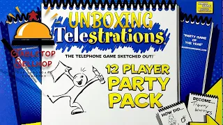 Telestrations 12 Player Party Pack Unboxing, this edition allows for More Players and has 600 new words and phrases.