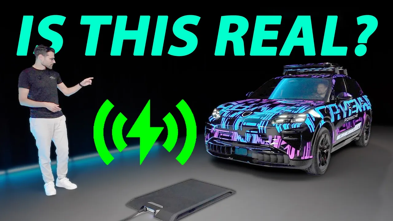 Are inductive charging cars the future? Porsche wireless charging with the Porsche Cayenne electric!