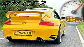 Porsche 911 996 GT2 // SOUND POV & 332KM/H TOP SPEED on AUTOBAHN