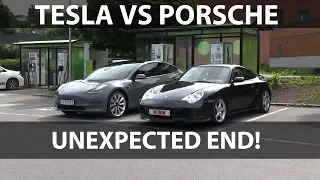 Race between Porsche 911 and Model 3