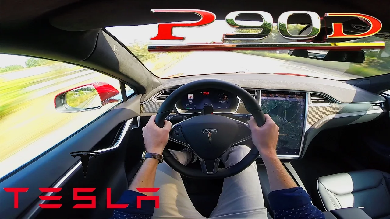 Tesla Model S 2017 P90D ACCELERATION & TOP SPEED Test Drive POV Ludicrous LAUNCH mode