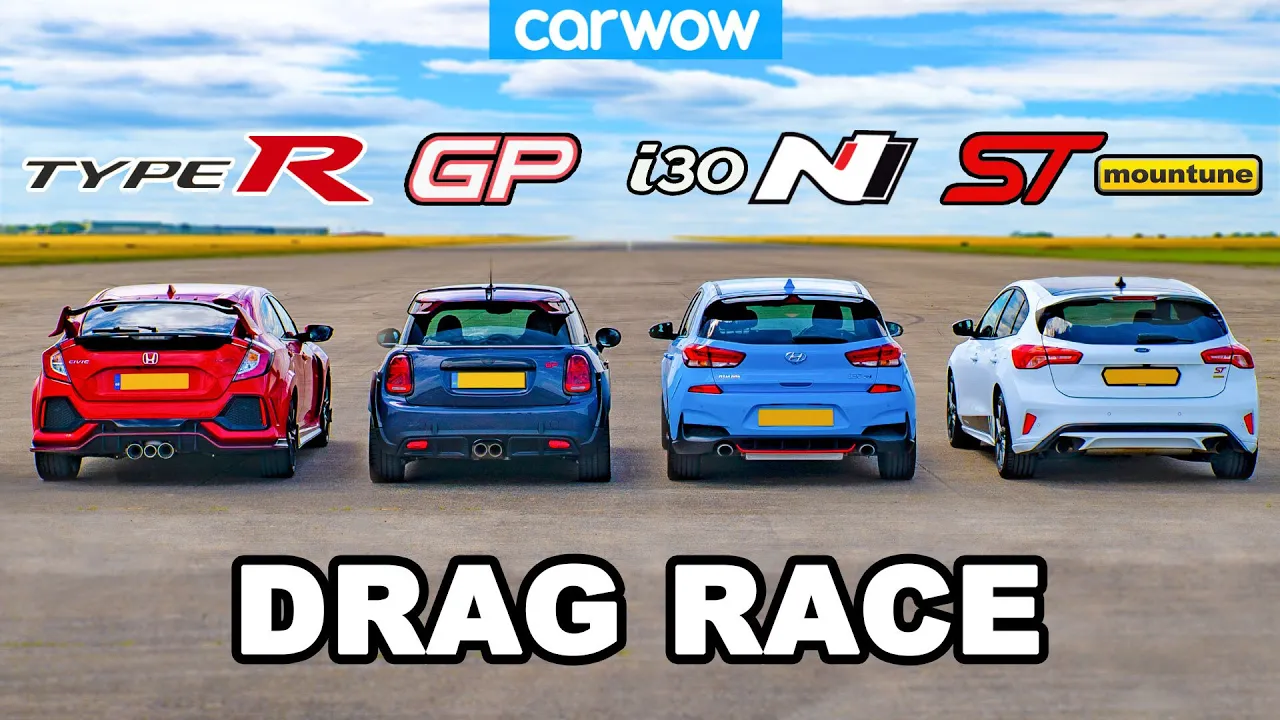 Civic Type R v MINI GP v I30 N v Focus ST - DRAG RACE