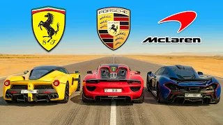 P1 v La Ferrari v 918: DRAG RACE