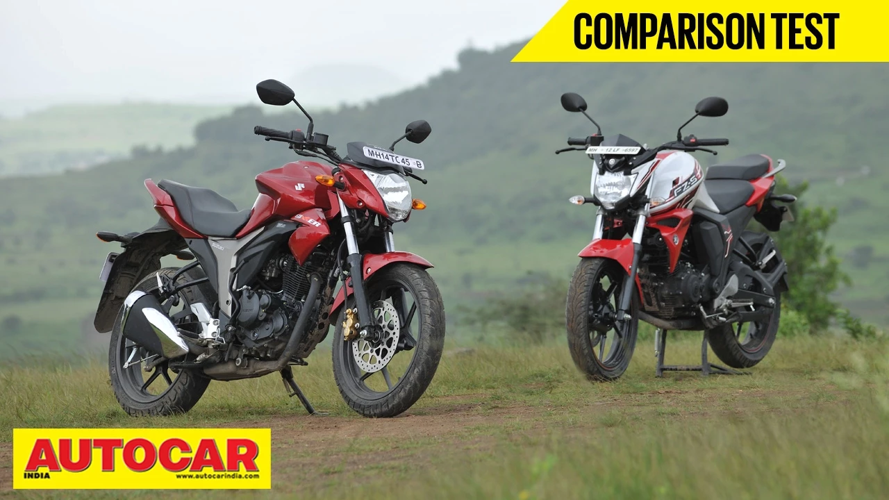 Suzuki Gixxer vs Yamaha FZ-S FI V2.0 | Comparison Test Video | Autocar India