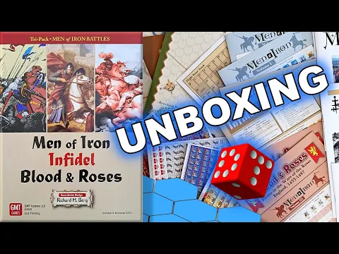 Men of Iron Battles Tri-Pack: Men of Iron, Infidel, Blood & Roses UNBOXING PREVIEW, Medieval Wargame