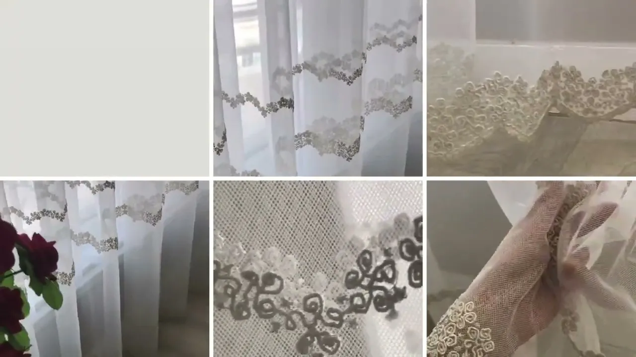 Тюль фатин с вышивкой TFV-9148 Тюль фатин с вышивкой TFV-9148