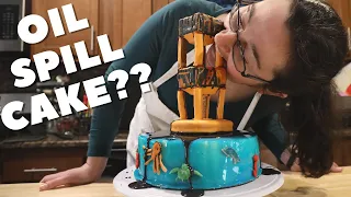 Mirror Glaze Oil Spill Cake from The Spill | Board Game Bakes