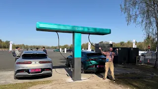 Flash charging in Europe, off grid! Denza launch