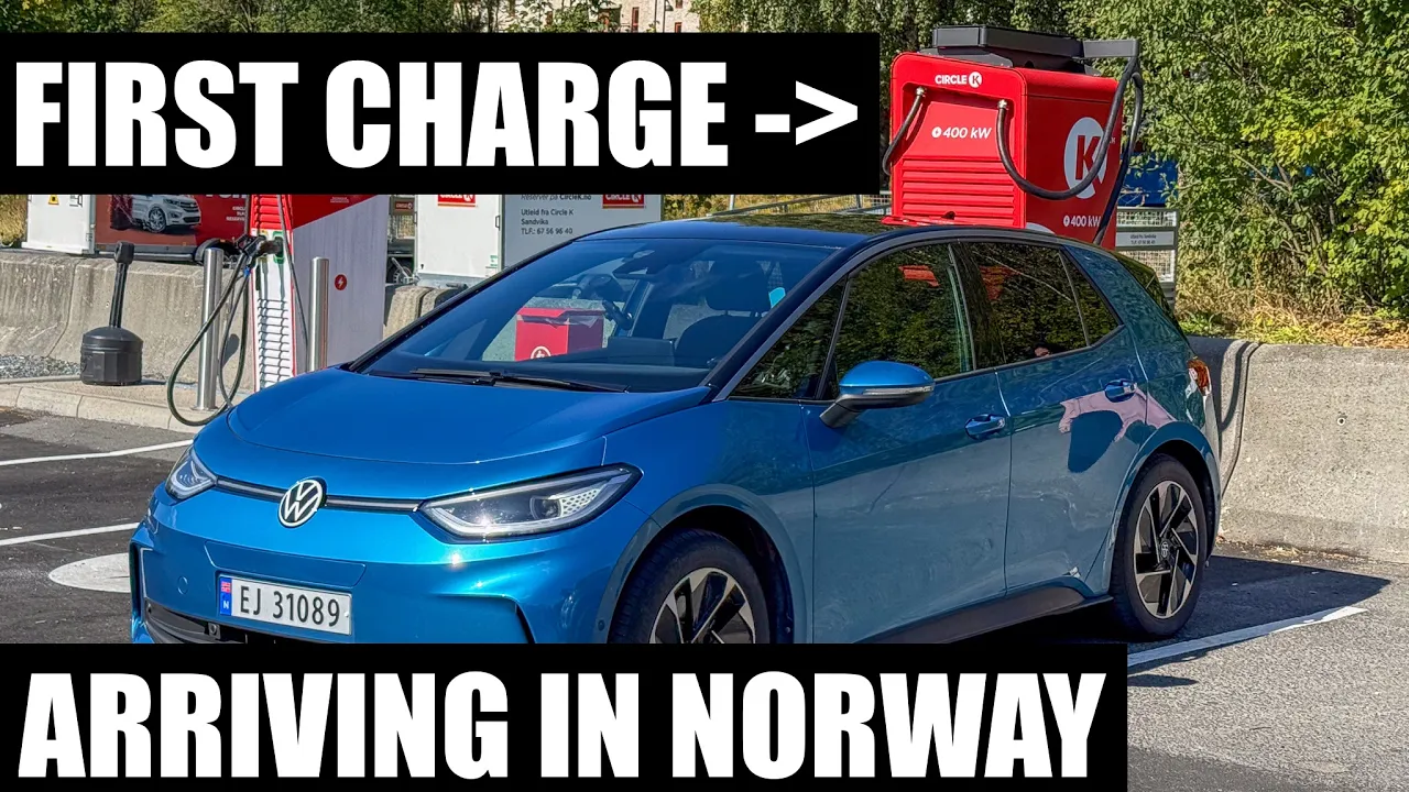 Visiting The Land Of EVs - Norway! Picking Up Our Rental EV And Charging It For The First Time