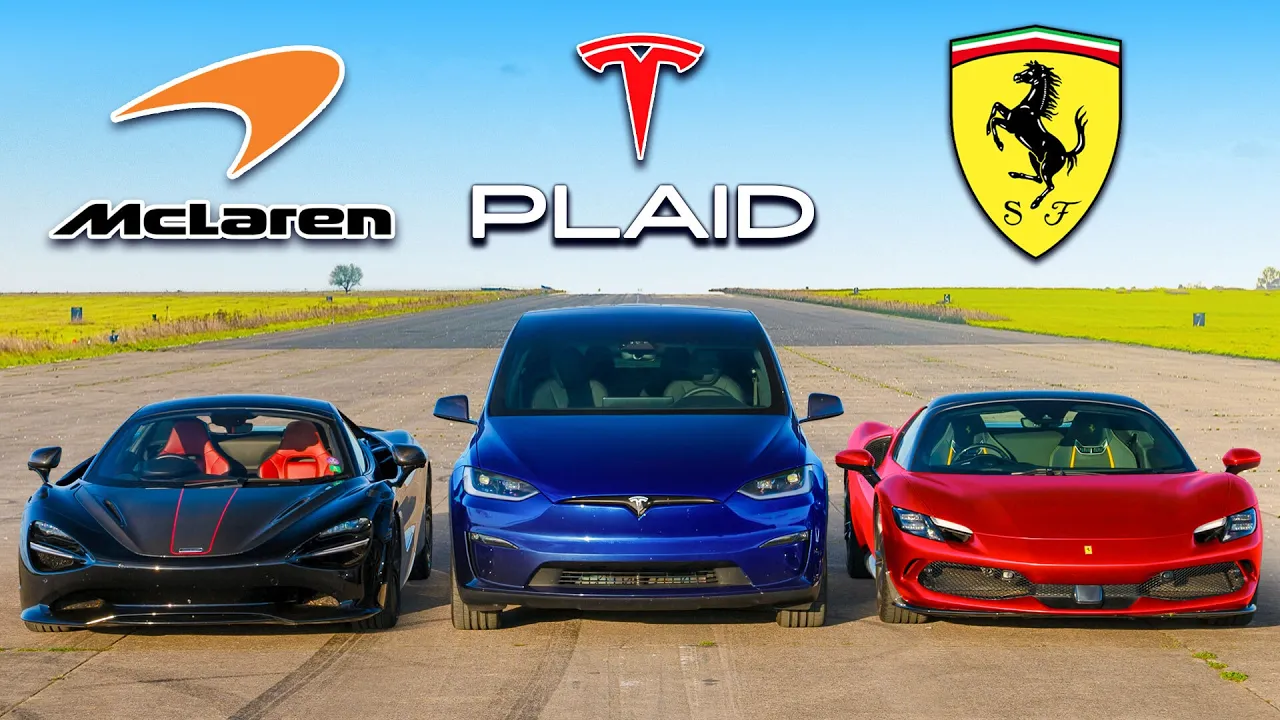 Tesla SUV v Ferrari v McLaren: DRAG RACE