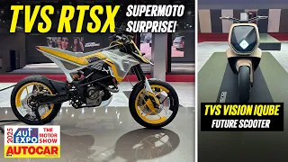 TVS RTSX - Supermoto that could come soon (+ Vision iQube concept) | Auto Expo 2025 | Autocar India