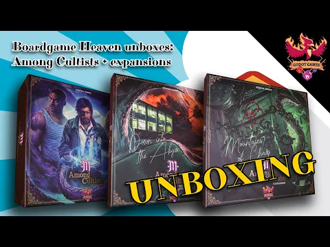 Boardgame Heaven Unboxing 194: Among Cultists + expansions (Godot Games)