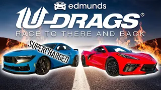 U-DRAGS RACE: Mustang Dark Horse Supercharged vs. Corvette Stingray | Handling, Quarter Mile & More