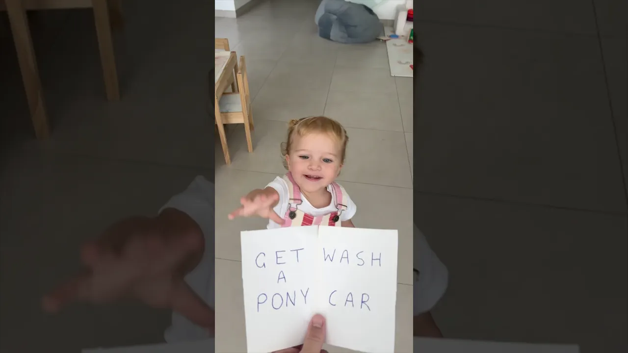Lucky she can't read yet 😂 #cars #kids #funny