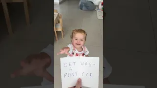 Lucky she can't read yet 😂 #cars #kids #funny