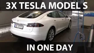 One day -  three Teslas
