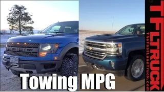 Ford F-150 6.2L Raptor vs 2016 Chevy 6.2L Silverado Real World MPG Smackdown Review