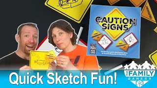 Caution Signs - sketch and guess game #boardgamereview #familygamenight