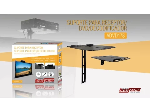 Suporte DVD e Blu-Ray Metal Preto ADVD178 Brasforma