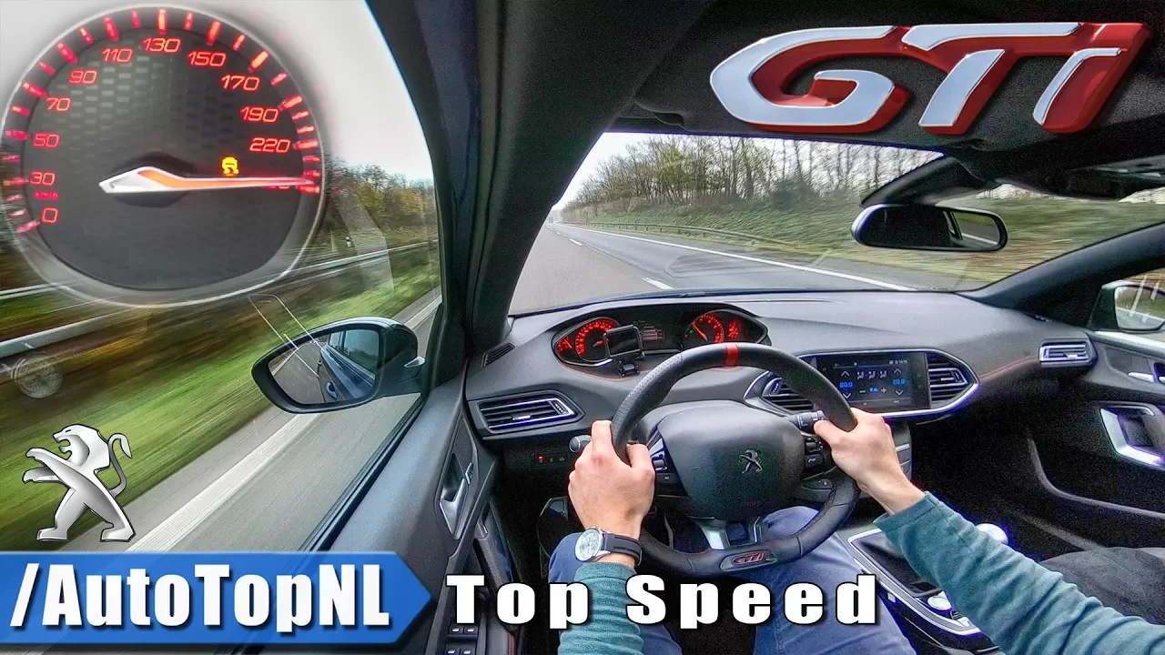Peugeot 308 GTi ACCELERATION & TOP SPEED on AUTOBAHN by AutoTopNL