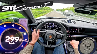 2025 Porsche 992.2 911 Carrera T MANUAL | 299KMH POV on AUTOBAHN