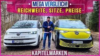 VW ID Buzz vs. VW T7 e-Hybrid: SCHWERER Kampf für den ELEKTRO