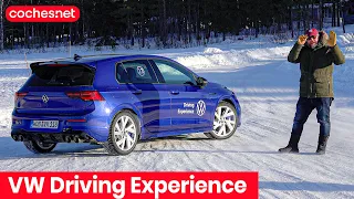 Cómo derrapar sobre hielo con un Golf R | VW Driving Experience | coches.net