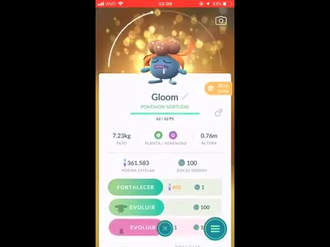 POKEMON GO EVOLUINDO GLOOM / UMA OSCILAÇÃO NO TEMPO 3/8